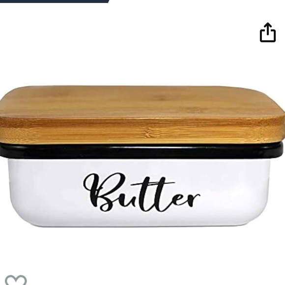 Home Acre stainless steel butter dish. Holds two cubes. Measures 6”x4”x2.5” - Picture 1 of 5